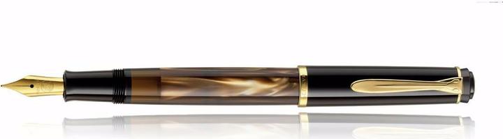 Actual product image Pelikan Marbled piston fountain pen (Brown)