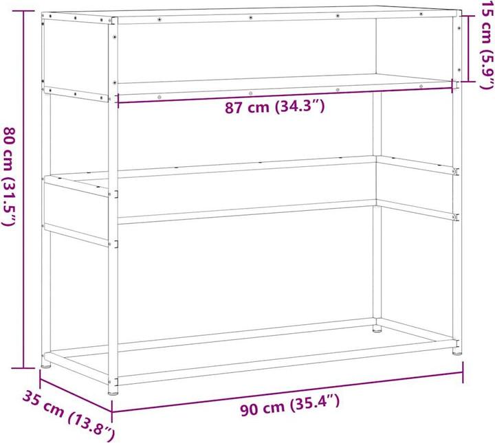 Produktbild vidaXL Konsolentisch (90 x 35 x 80 cm)