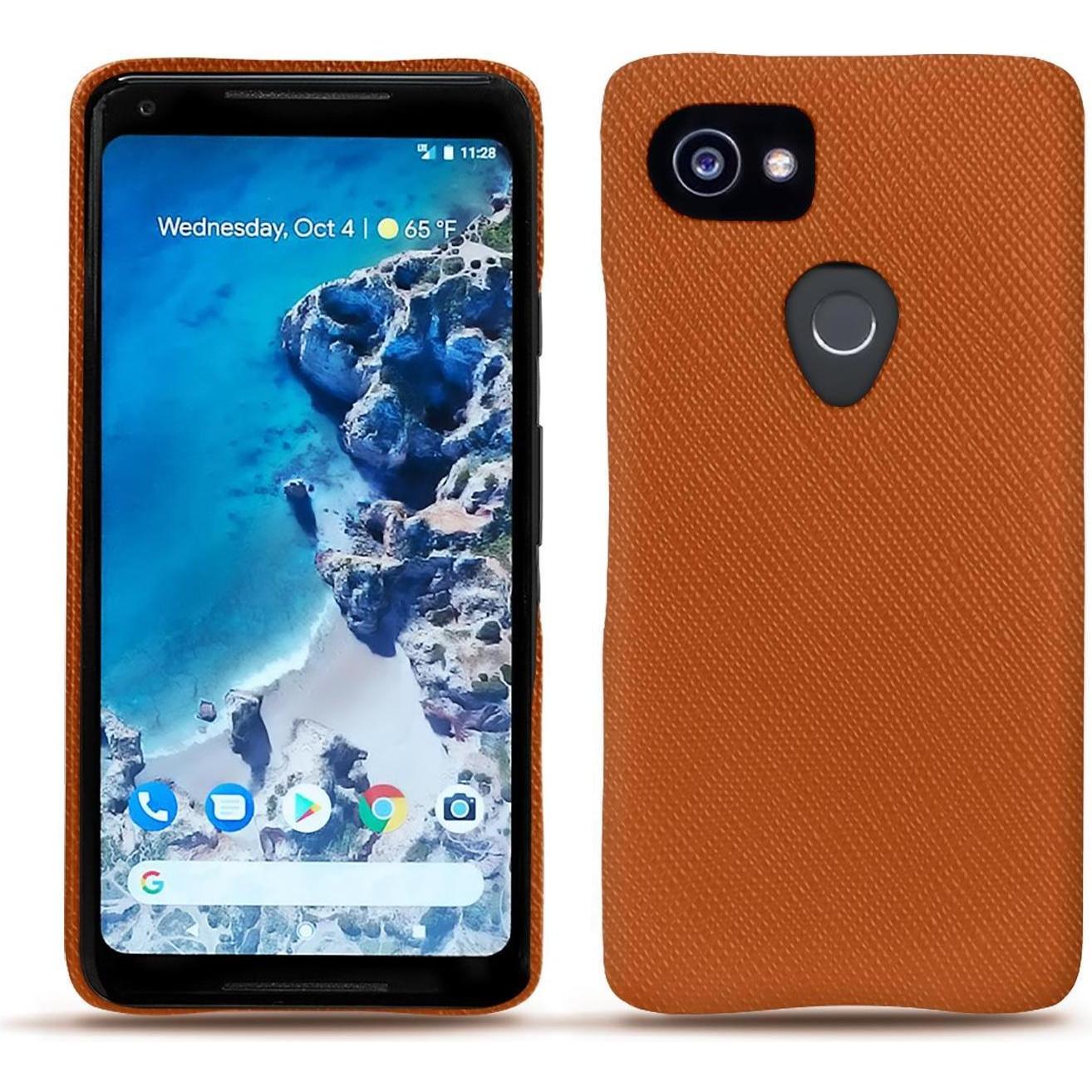 Noreve Lederschutzhülle (Google Pixel 2 XL), Smartphone Hülle, Orange