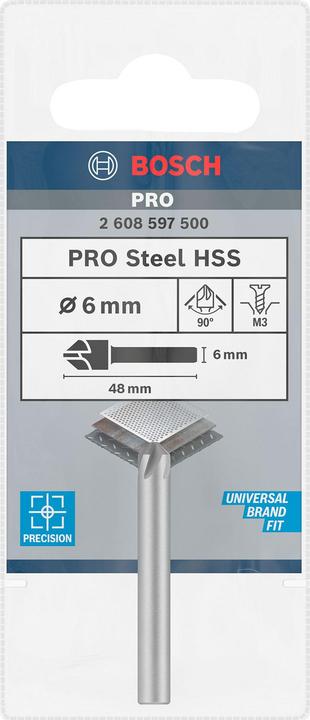 Produktbild Bosch Professional Zubehör PRO Steel HSS Kegelsenker, 6 x 48 mm, M3 (6 mm)
