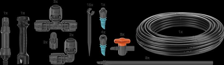 Image du produit Gardena Kit Micro-Drip Système pour potager/jardin de fleurs (Kit d'irrigation goutte à goutte)