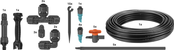 Image du produit Gardena Kit Micro-Drip Système pour potager/jardin de fleurs (Kit d'irrigation goutte à goutte)