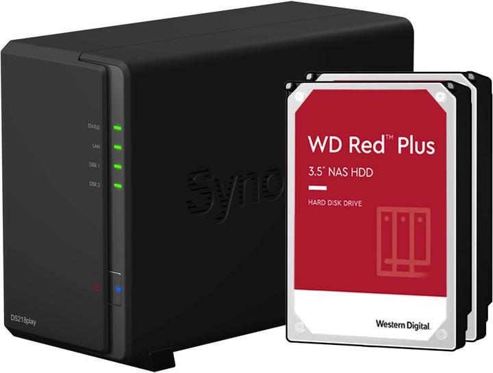 Synology DS218play (2 x 4 TB, WD Red Plus)