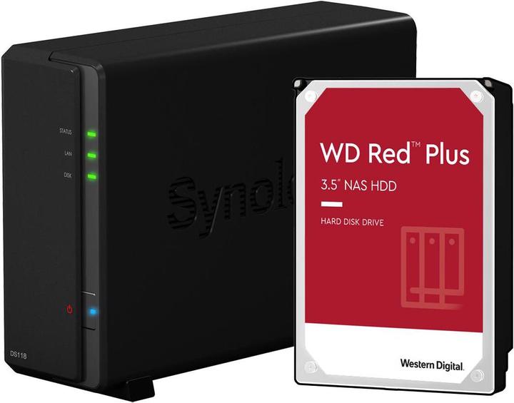 Actual product image Synology Ds118 (1 x 4 TB, WD Red Plus)