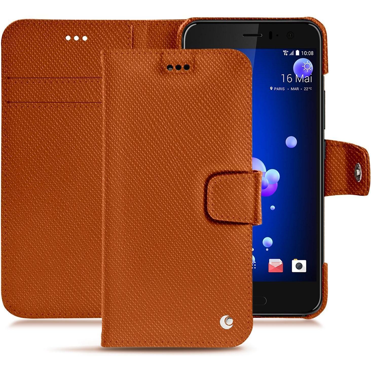 Noreve Lederschutzhülle (HTC U11), Smartphone Hülle, Orange