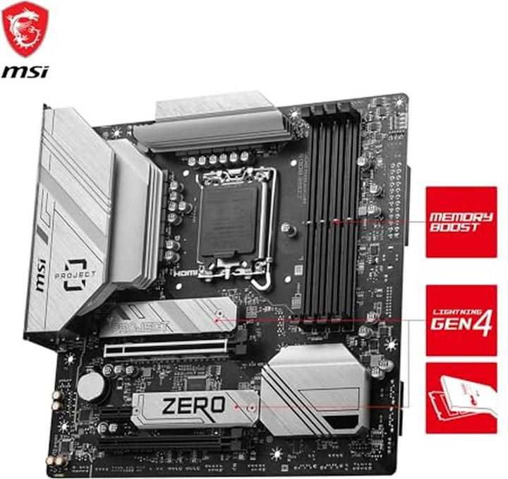 Produktbild MSI B760M PROJECT ZERO (LGA 1700, Intel B760, mATX)