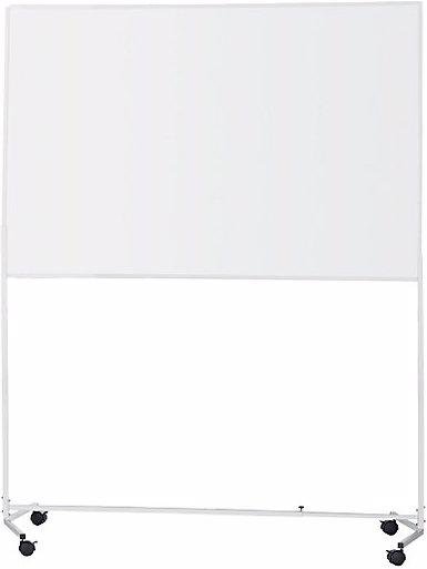 eurokraft basic Lavagna bianca con telaio con rotelle, acciaio, verniciato, largh. x alt. 1500 x (150 x 100 cm)