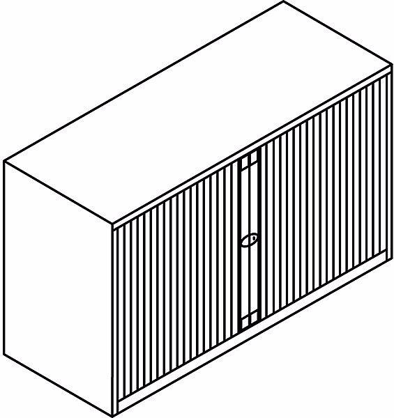 Actual product image Bisley EURO roller shutter cupboard, width 1200 mm, 1 shelf, silver. (120 x 43 x 69.50 cm)