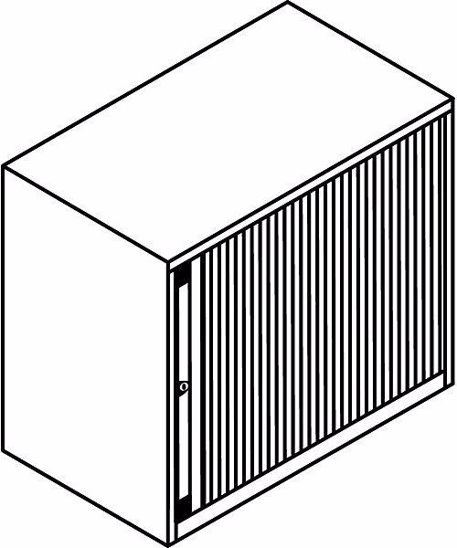 Actual product image Bisley EURO roller shutter cupboard, width 800 mm, 1 shelf, silver. (80 x 43 x 69.50 cm)