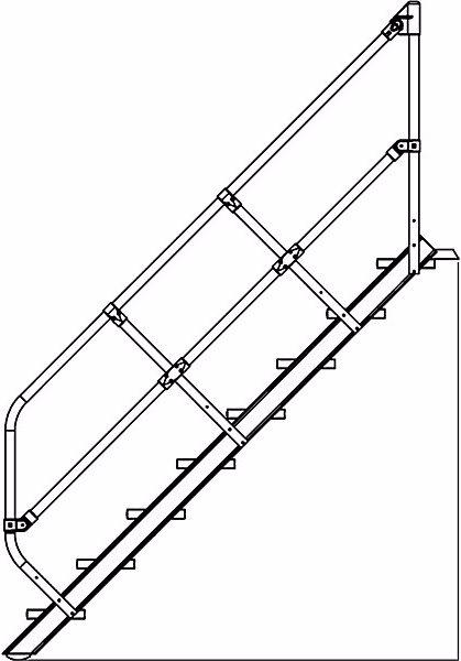 Produktbild Munk Industrietreppe, Stahl-Lochblechstufen, Stufenbreite 600 mm, 12 Stufen (Anlegeleiter)