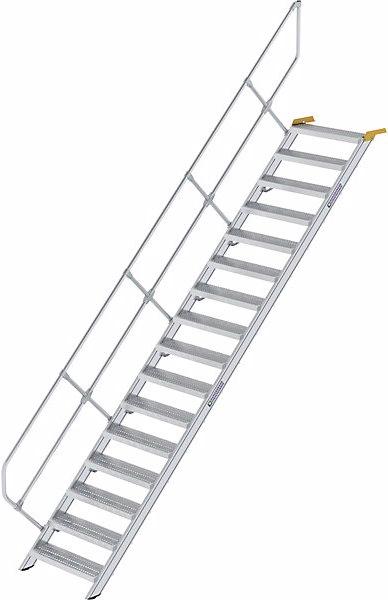 Image du produit Munk Escalier industriel, marches en tôle d'acier perforée largeur 800 mm, 16 (Échelle simple)