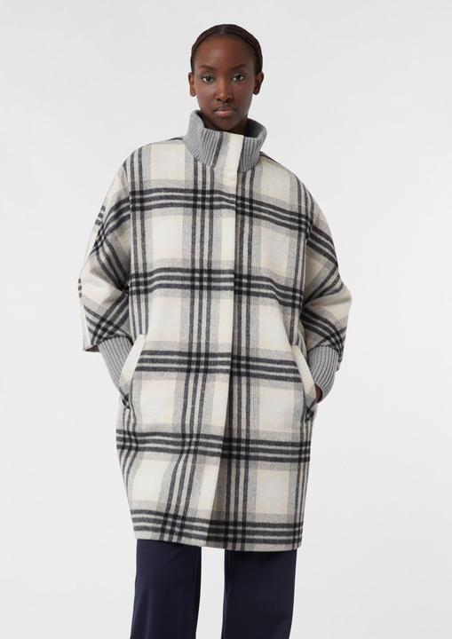 Comma Outdoor-Mantel Karierter Mantel mit Strick-Details Galaxus