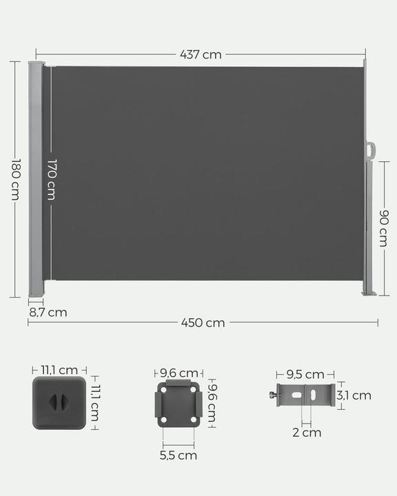 Image du produit Songmics Seitenmarkise (1.80 m)