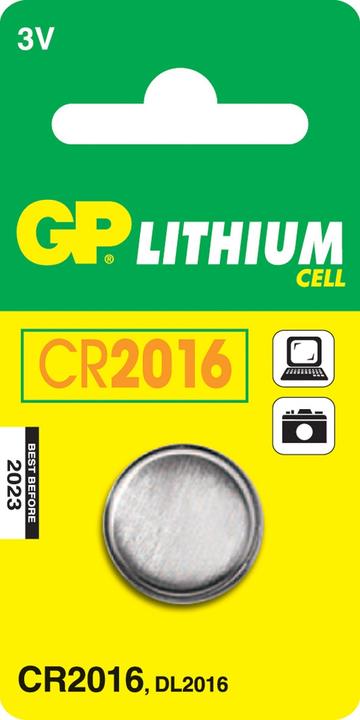 Produktbild GP Batteries Knopfzelle CR2016 (1 Stk., CR2016, 90 mAh)