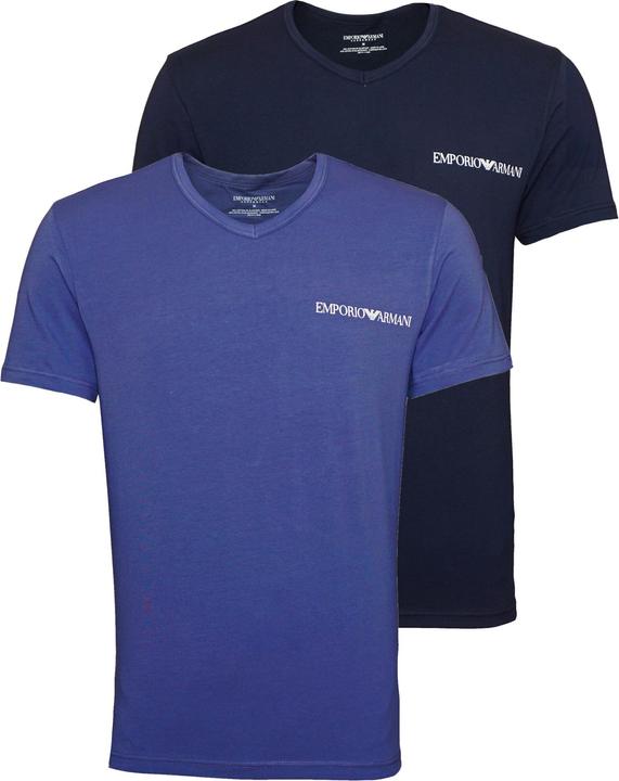 Emporio Armani Shirt Basic-T-Shirts mit V-Ausschnitt und Logo-Print in Regular Fit (S)