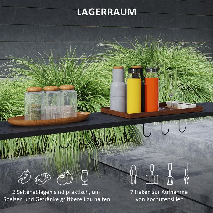 Actual product image Outsunny Grillpavillon Stahl, Polyester Dunkelgrau (233 cm, 110 cm)