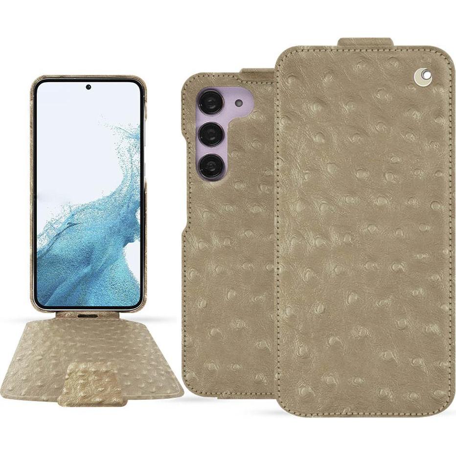 Noreve Lederschutzhülle vertikal (Samsung Galaxy S23), Smartphone Hülle, Beige