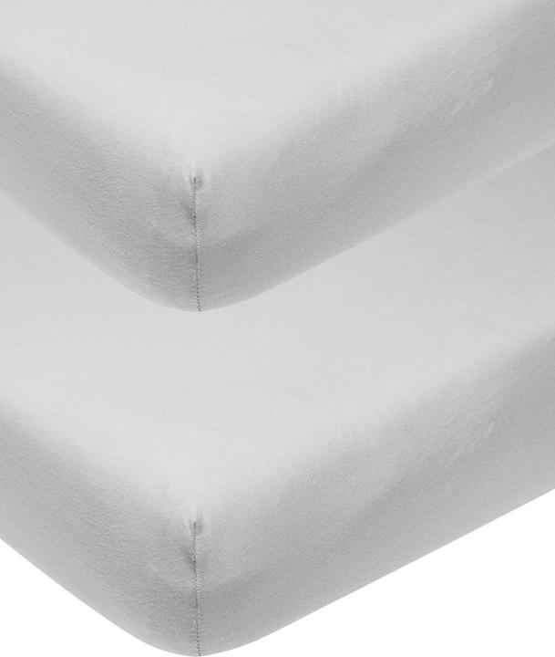 Actual product image Meyco jersey fitted sheet 2-pack 60x120 light grey