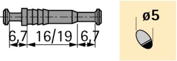 Image du produit Hettich Goujons doubles DU 867 pour paroi 19mm (Ancrages à enfoncer, 100 pcs)