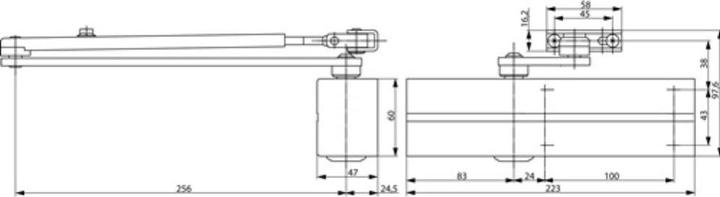 Actual product image Assa Abloy Scissor arm door closer DC 200 white EN 2-4 (Indoor)