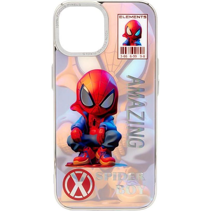 iLike Custodia in silicone per iPhone 15 PC Spider Boy (Apple iPhone 15), Cover smartphone