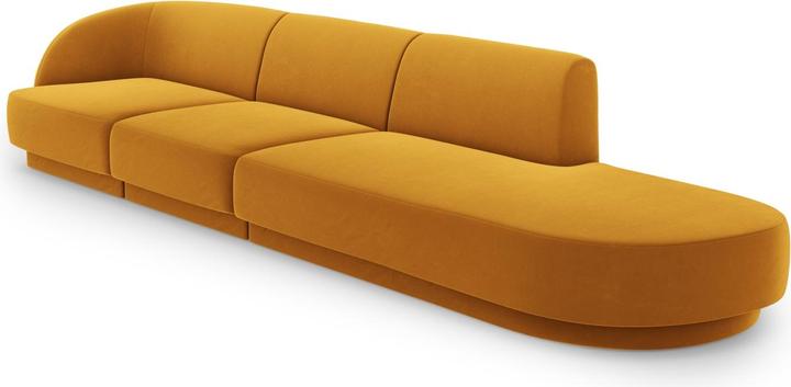 Actual product image Micadoni Right Velvet Sofa, "Miley", 4 Seats, 323x90x70Made in Europe (Modular sofa, 4-seater)