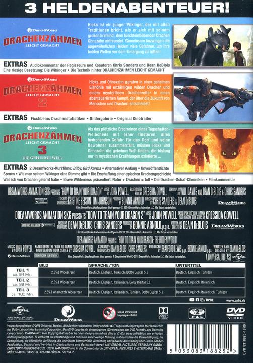 Actual product image Dragon Taming Made Easy 1 - 3 Movie Collection - DVD (DVD, 2019, German, English)