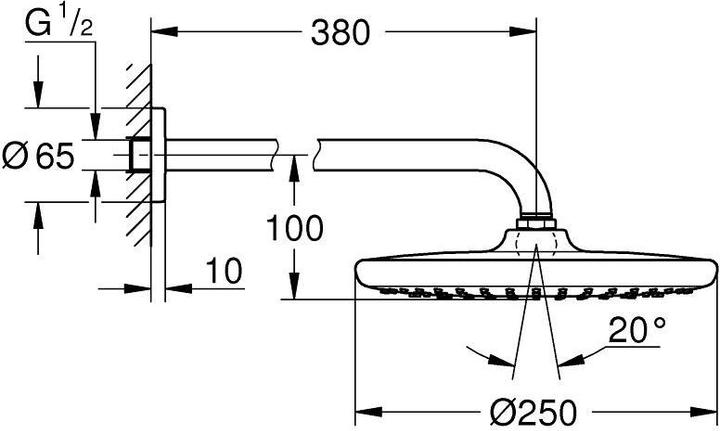 Immagine prodotto Grohe Set soffione Tempesta 250, EcoJoy (1 Tipo di fascio, 8.30 l/min)