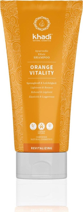 Actual product image Khadi Elixir Shampoo Orange Vitality 200 ml (200 ml, Liquid shampoo)