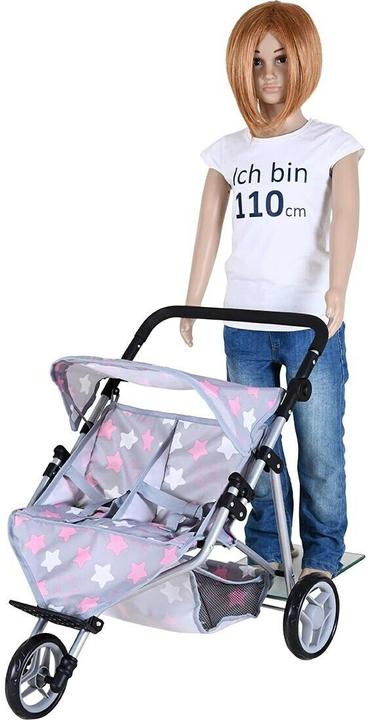 Image du produit Knorrtoys Zwillingspuppenwagen Duo - "star grey pink"