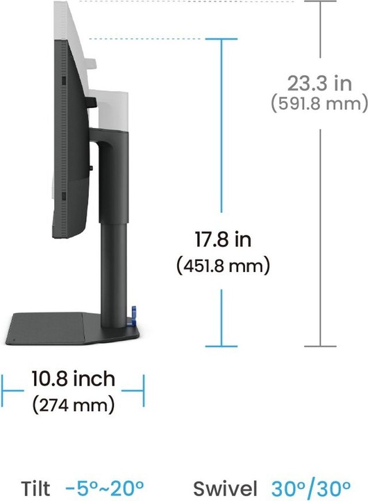 Actual product image BenQ 61,2cm SW242Q 16:10 DP/HDMI/DVI gr.lift/piv. WUXGA (2560 x 1600 pixels, 24.10")