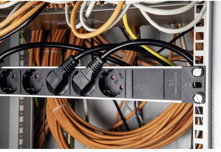 Actual product image As - Schwabe 18194 Multiple socket outlet 48.30cm (19"") black/silver earthing contact 1 pc.