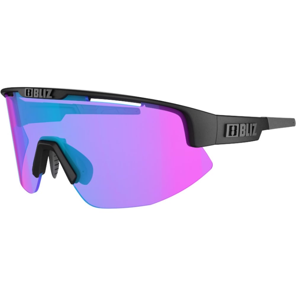 Bliz, Damen, Sportbrille, Matrix Nano Optic Nordic Light (Matt Black, Violet w Blue Multi), Schwarz