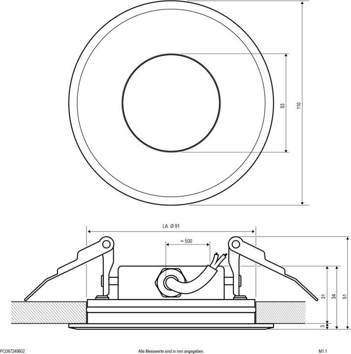 Produktbild EVN-Lichttechnik LED-Deckeneinbauleuchte (602 lm, IP67)