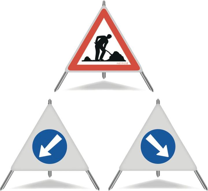Actual product image Neriox Folding sign construction site R2 right-left arrow