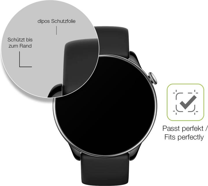 Produktbild Dipos Full Cover Schutzfolie Matt (Amazfit GTR Mini)