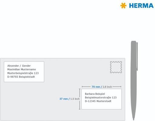 Actual product image HERMA Address labels A4
