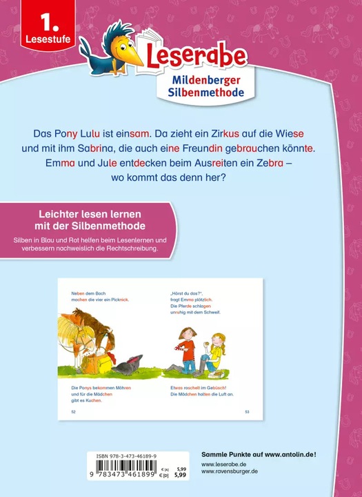 Productafbeelding Ravensburger Ponygeschichten – Silbe für Silbe lesen lernen - Leserabe ab 1. Klasse - Erstlesebuch für Kinder... (Duits, Melanie Garanin, Doris Arend, Susanne Schulte, Judith Allert, 2022)