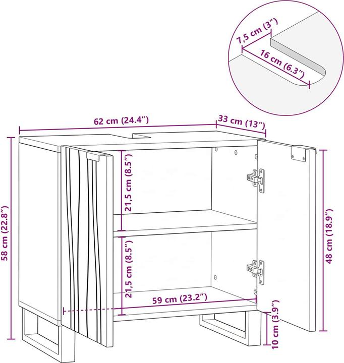 Produktbild vidaXL Badezimmer-Waschtisch
