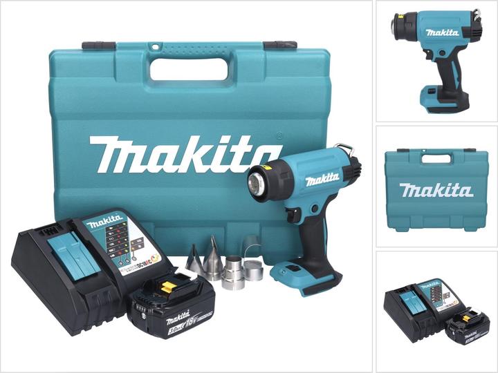 Makita DHG 181 RF1K Accu Heteluchtblazer 18 V 150 - 550Â°C + 1x Accu 3,0 Ah + Lader + Koffer