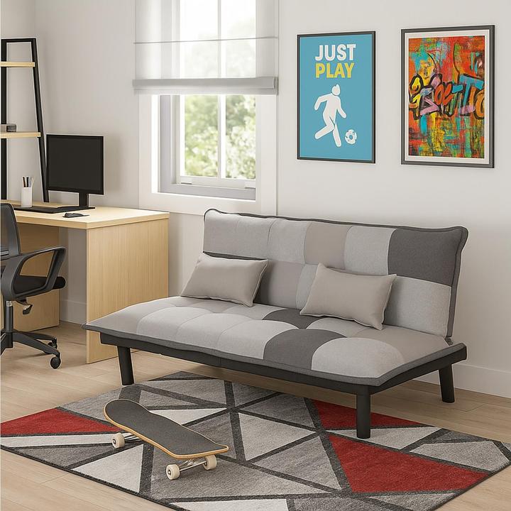 Produktbild HTI-Living Couch Karo mit Schlaffunktion Grau