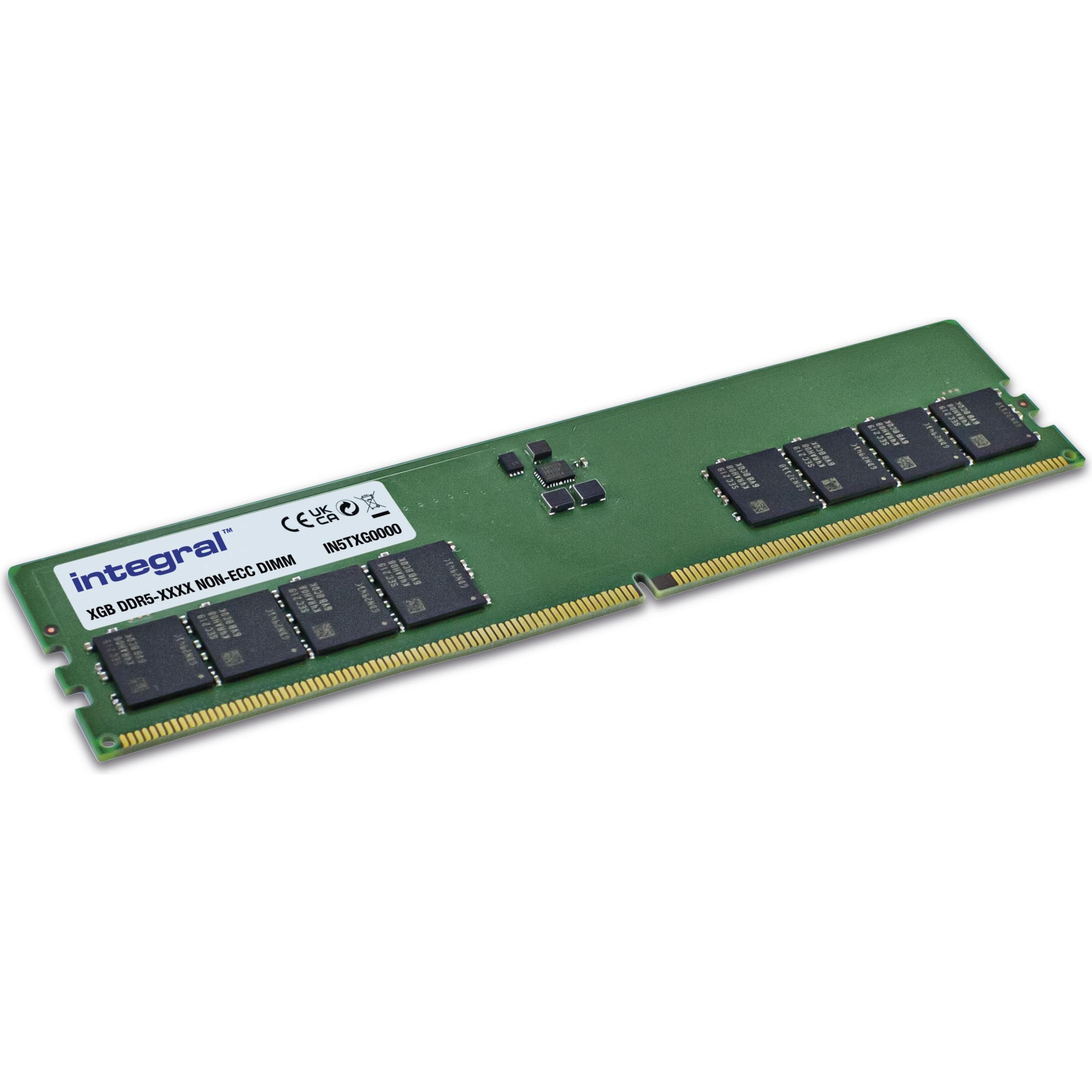 Integral Barrette mémoire 8Go DIMM DDR5 5600MHz (Vert) (1 x 8GB, 5600 MHz, RAM DDR5, DIMM), Memoria RAM, Verde