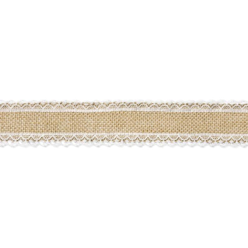 Thumbnail - Partydeco Jute tape with lace, 5x500cm (1 pkt / 1 pc.)