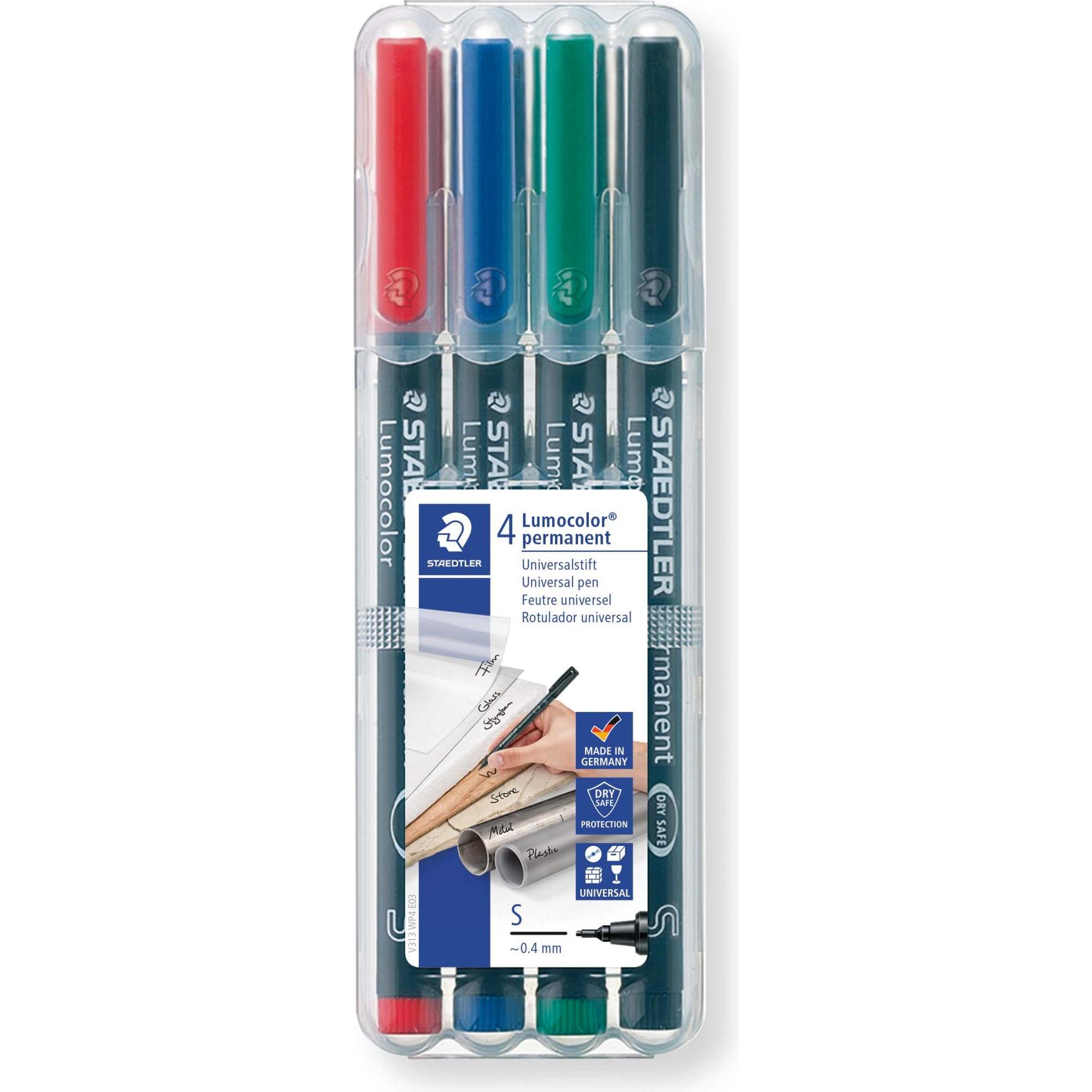 Staedtler, Marker, Lumocolor permanent (Mehrfarbig, 0.40 mm, 4 x)