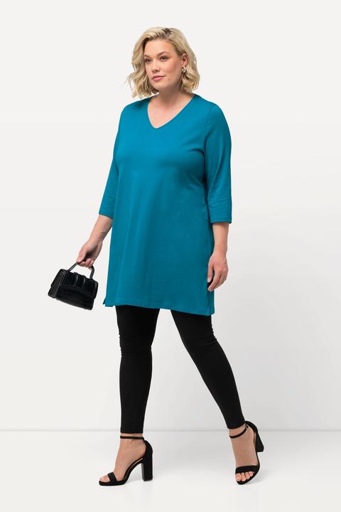 Produktbild Ulla Popken Longshirt, A-Linie, V-Ausschnitt, 3/4-Arm (68)