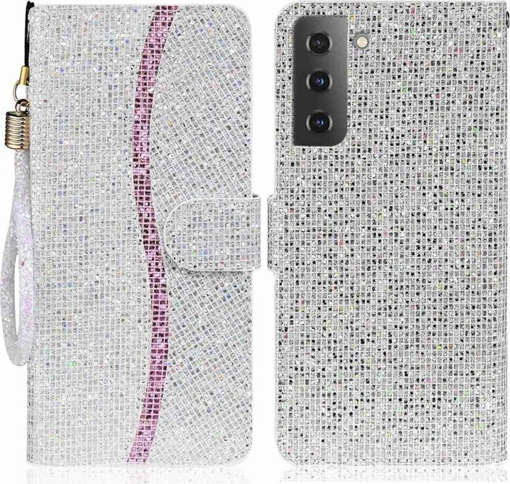 Actual product image Cover-Discount Galaxy S23 - Glitter Leather Case silver (Samsung Galaxy S23+)