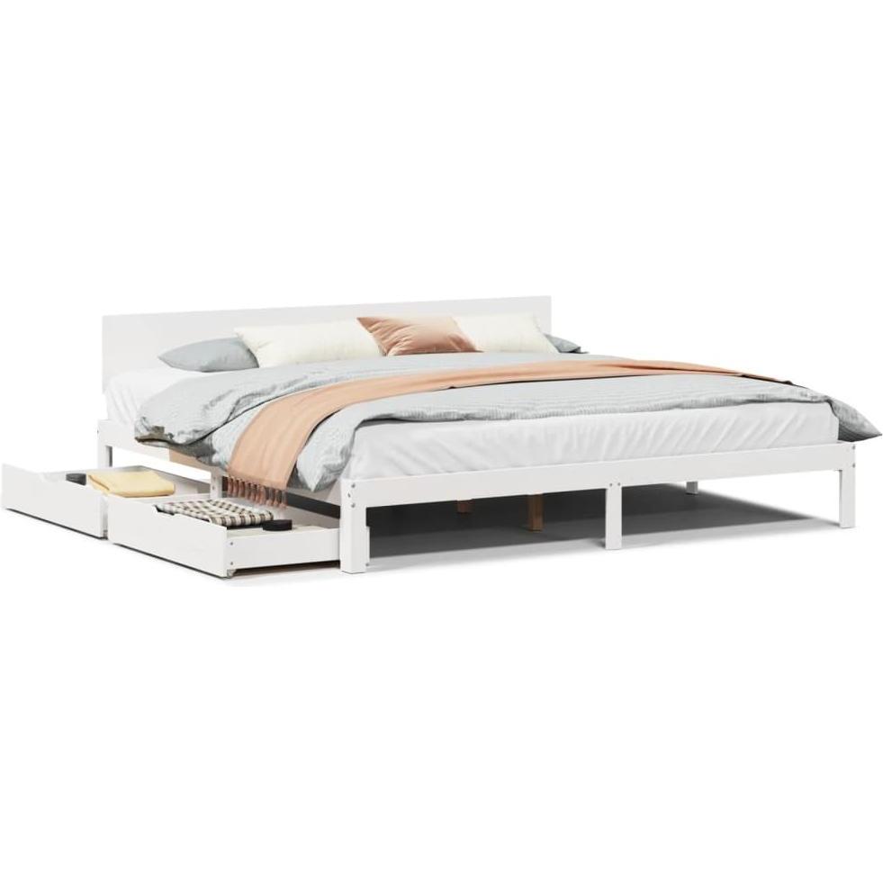 VidaXL, Bett, Bett mit Schubladen Kiefer (180 x 200 cm)