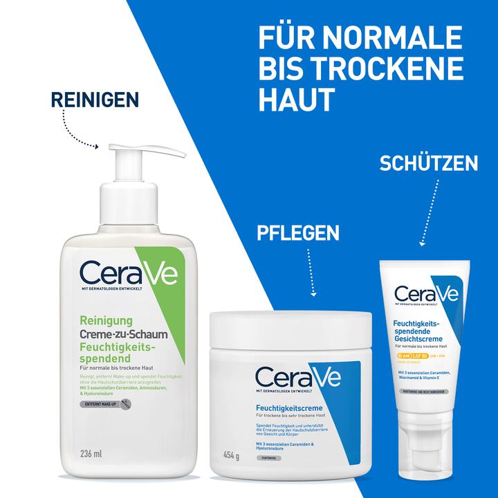 Produktbild CeraVe Creme-zu-Schaum Reinigung für normale bis trockene Haut (Reinigungsschaum, 236 ml)