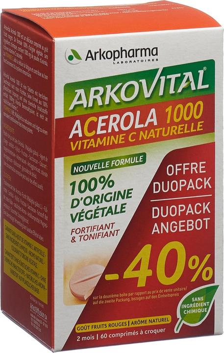Produktbild Arkopharma Arkovital Acerola Kautabletten 1000mg (60 Stück, Tabletten, 192 g)