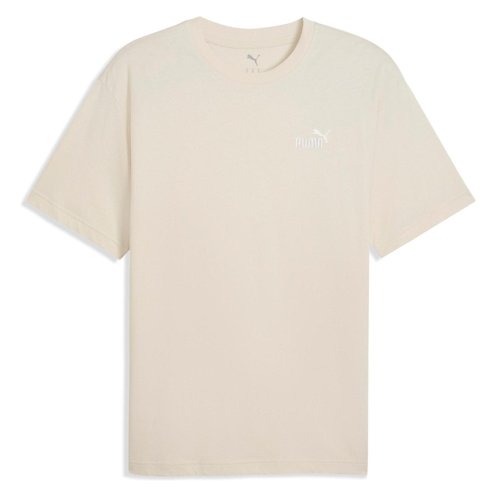 Puma, Mannen, Sportief Shirt, Ess Relaxed Klein Nr. 1 Logo T-shirt (Xxl), Wit, Xxl